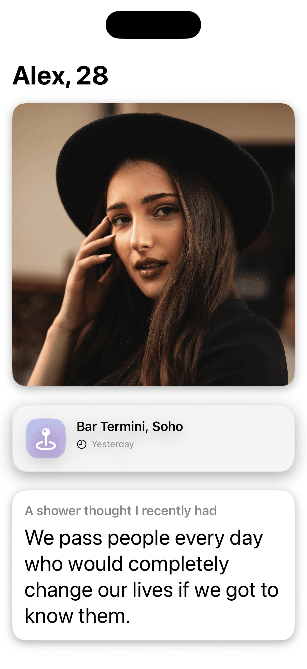 Avenue app encounter screen